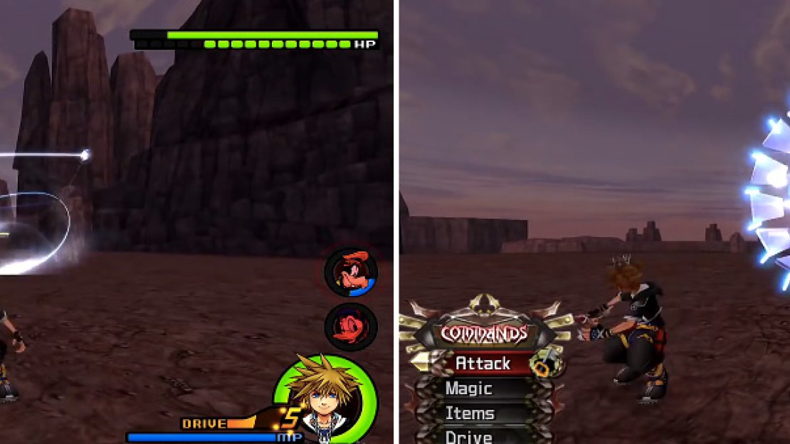 Impetuous Whip (left) deals massive damage so dash far away when you see it. Ultima Cannon (right) can be guarded if you are close or dodged towards if far away to negate the explosion.