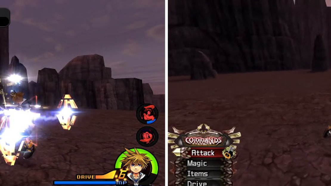 Enchanting Curse (left) causes either your attack commands to become locked or your magic and items. Plasma Drones (right) are used later in the fight and can be used while Lingering Will is present too.