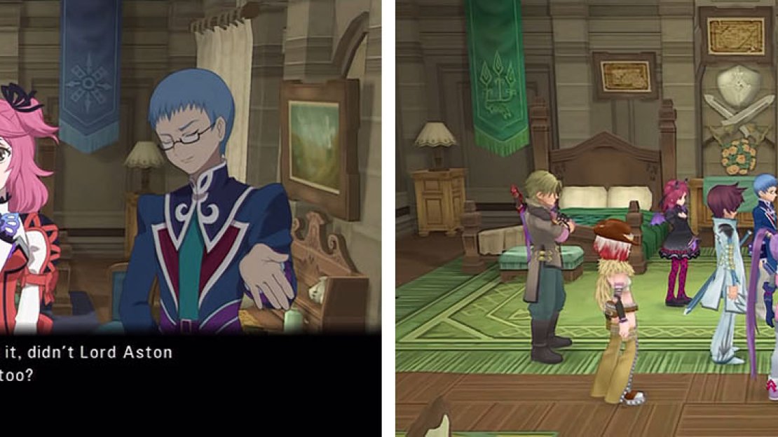 Watch the skit in Asbel’s room and then head downstairs to meet up with Fiery Joe.