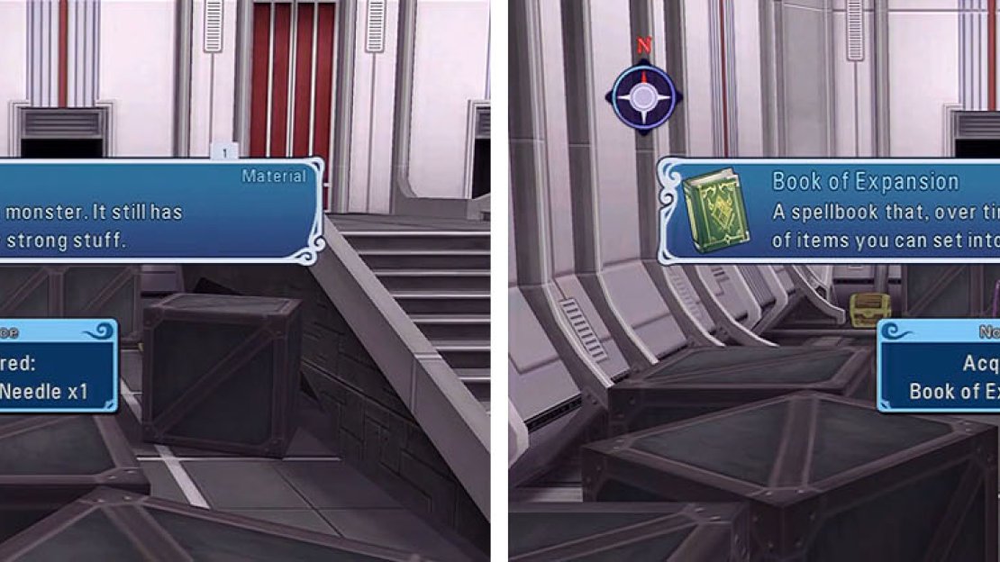 Grab the two treasures, one of which is hidden behind the crate on the right.