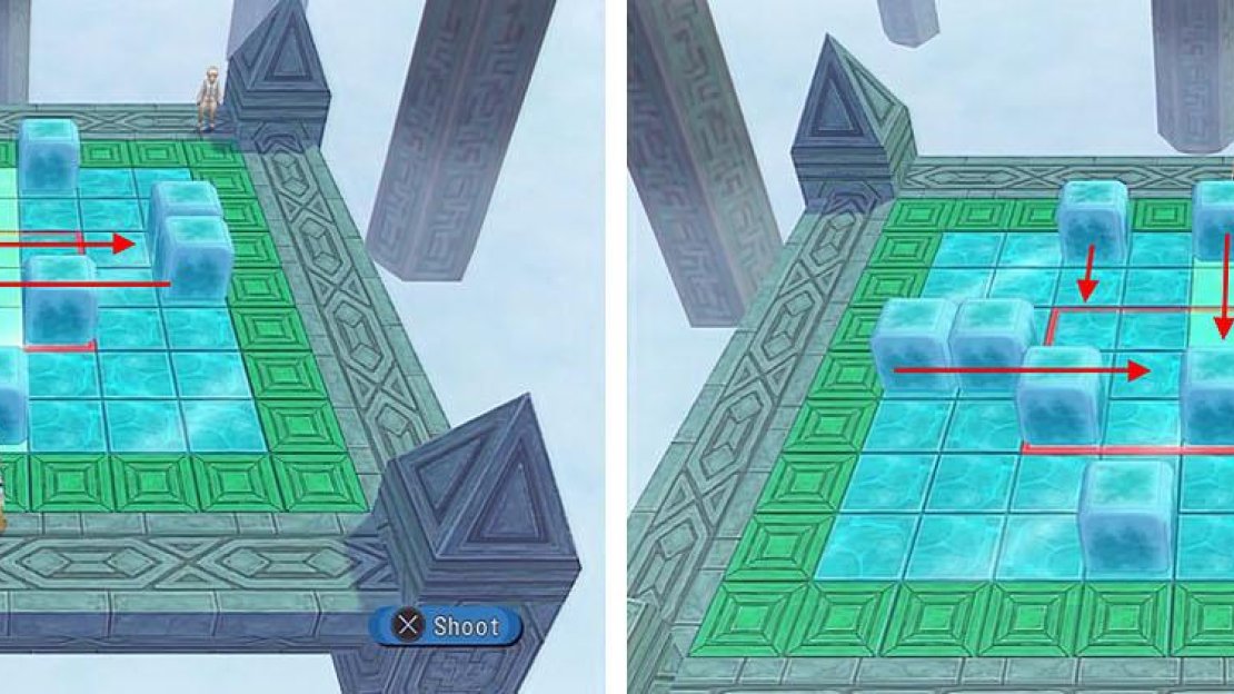 Stage 11: Push the blocks across to group them before you deal with the remaining blocks.