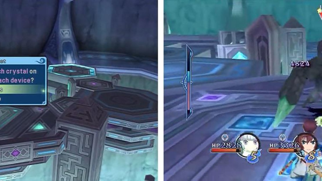 Place the Peach Crystal oand then warp down for a chest and the Vespereon boss.