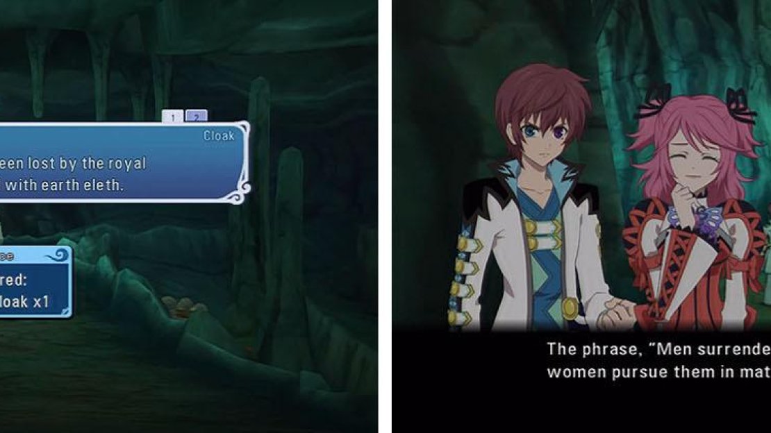 Grab the chest at the end of the cave before you watch the skit and enter the ruins.