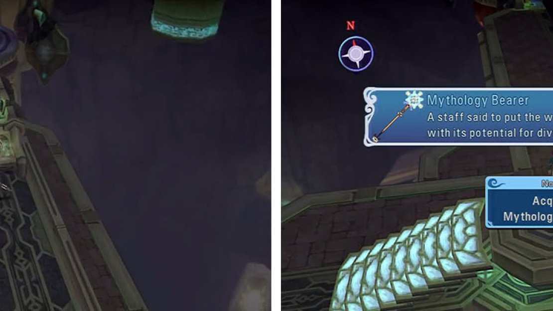 Access the control panel to lower the stairs and allow you to the get chest on the left side.