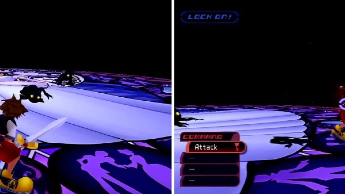 Shadows are basic Heartless. Watch out when they sink into the ground (right), they may pop up behind you.