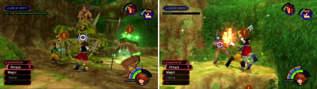 When Clayton&rsquo;s mount takes enough damage it will become visible (left). Once you take it out you can focus on Clayton (right).