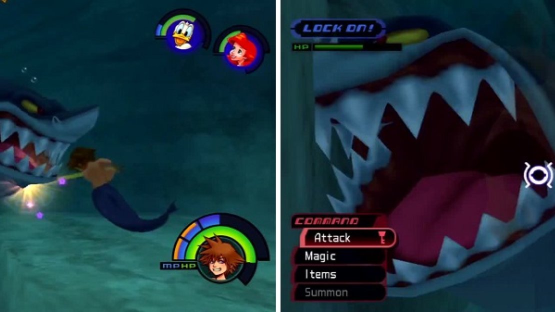 Try to stay on the Shark’s flank and attack or you may find yourself at the wrong end of those big chompers (right).