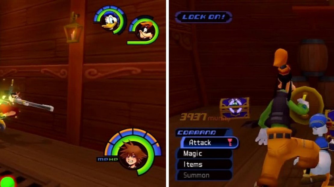 Here is another Trinity Push (left) that leads to a room with four chests (right).