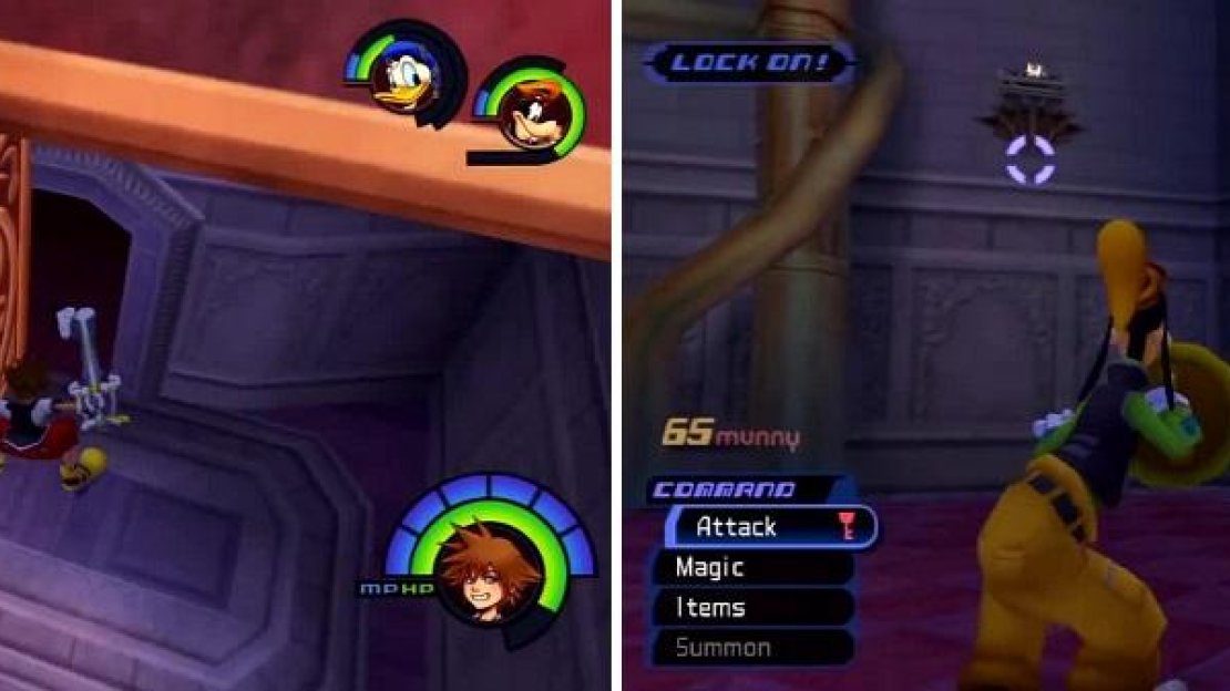 Jump over the edge and glide to this hidden door (left). There are quite a few chests that hover in the air (right), keep an eye out for them.