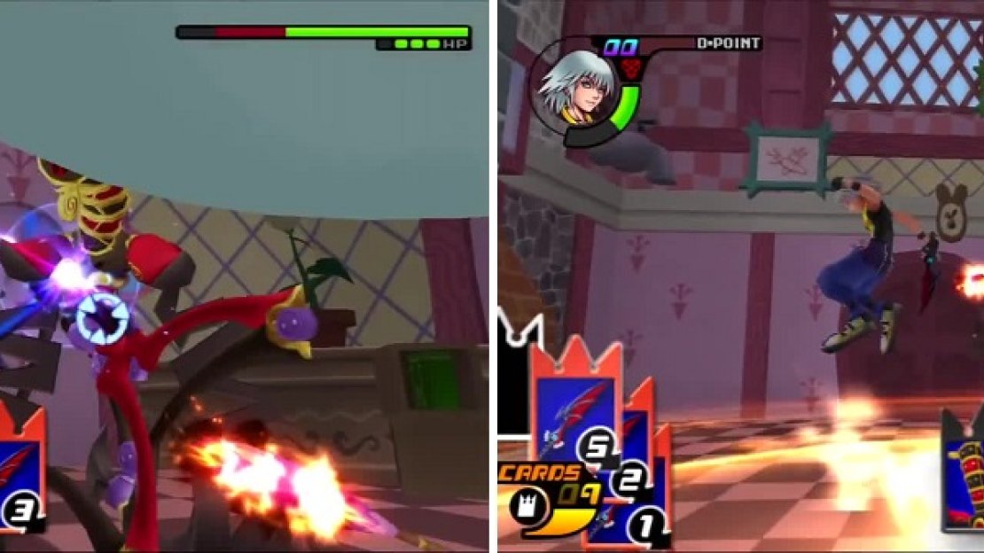 Stun Trickmaster to get some easy hits (left). Trickmaster slams the ground with a flaming baton (left) that is avoided by jumping.