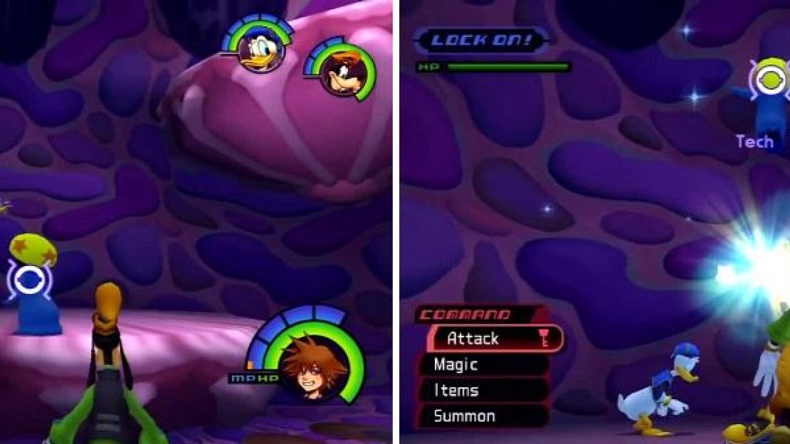 This is a Rare Truffle spotted in Monstro (left). Hit it in the air multiple times to get tech points (right).