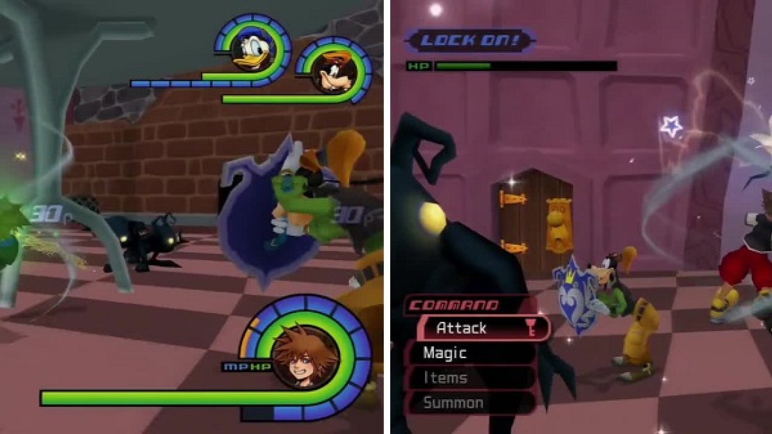 The Bizarre Room is littered with Shadows (left). Defeat enough of them and the Gigas Shadows appear (right).