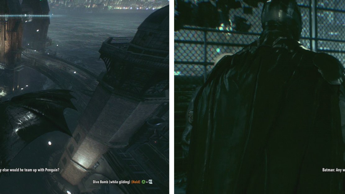 Make your way to the bridge leading to ACE Chemicals (left) and speak with Gordon (right).