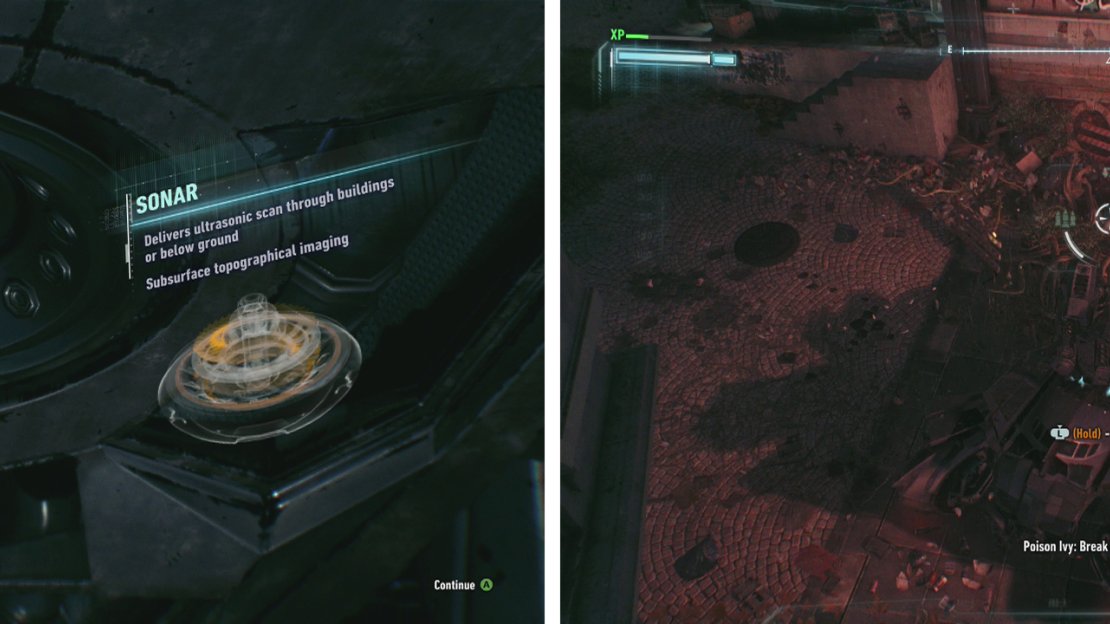 After grabbing the Sonar (left) use it to track down the core of the plant (right).
