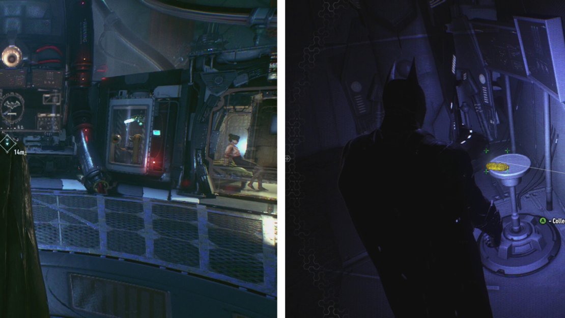 Inside Panessa Studios we can talk to Robin (left) and also find the Freeze Blast gadget (right).