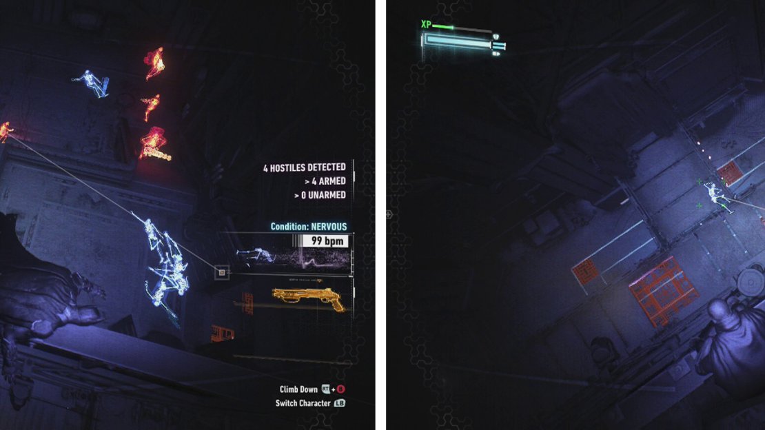 The top of the sets are a great vantage point (left). Remember to isolate or leave the Minigunners for last (right).