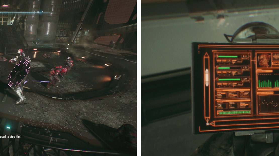 Fight off the enemies in the airship (left) and then move the mixers on the Voice Synthesizer with the above settings (right).