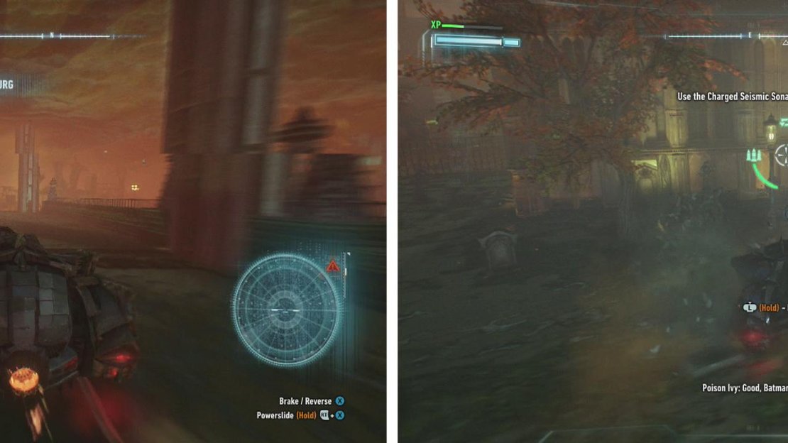 Follow the GPS to Founders’ Island (left). Use Sonar at the location in the graveyard of the Churchyard (right).