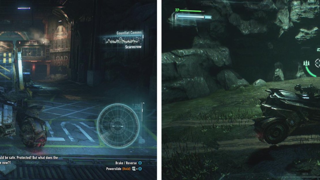 Once the second ramp is in place jump across the gap (left). Follow the roots to the target location and use the Sonar blast (right).