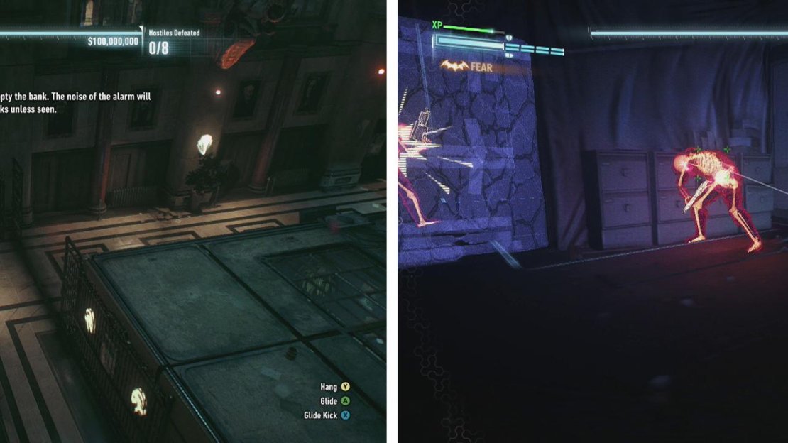 The thieves will run into the bank from the truck and back again (left). Its a good idea to hit the enemies whilst they are distracted (right).