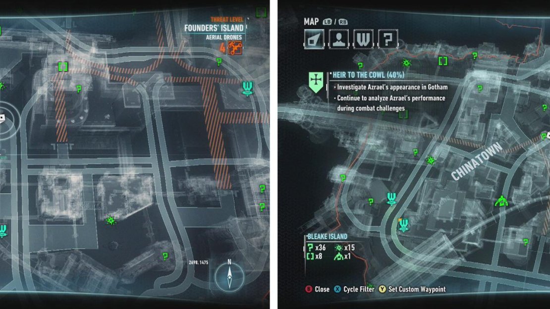 The second challenge can be found on Founders’ Island (left) and the third on Bleake Island (right).