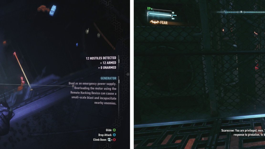 Use vantage points and Detective Mode to scope out each area (left). The underground vent tunnels are a good way to get around areas undetected (right).
