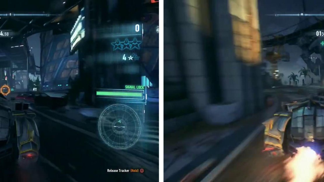 You can either use the Immobilser (left) or ram vehicles off the road (right).