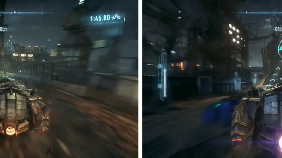 Only pick up the hourglass icons when necessary (left). Make sure you boost up this ramp to make a short jump (right).