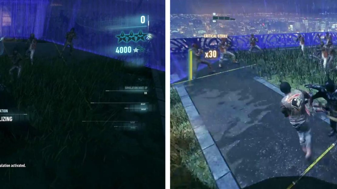 We’ll have to fight in a small enclosure (left), additional Thugs and tougher enemies will spawn (right).