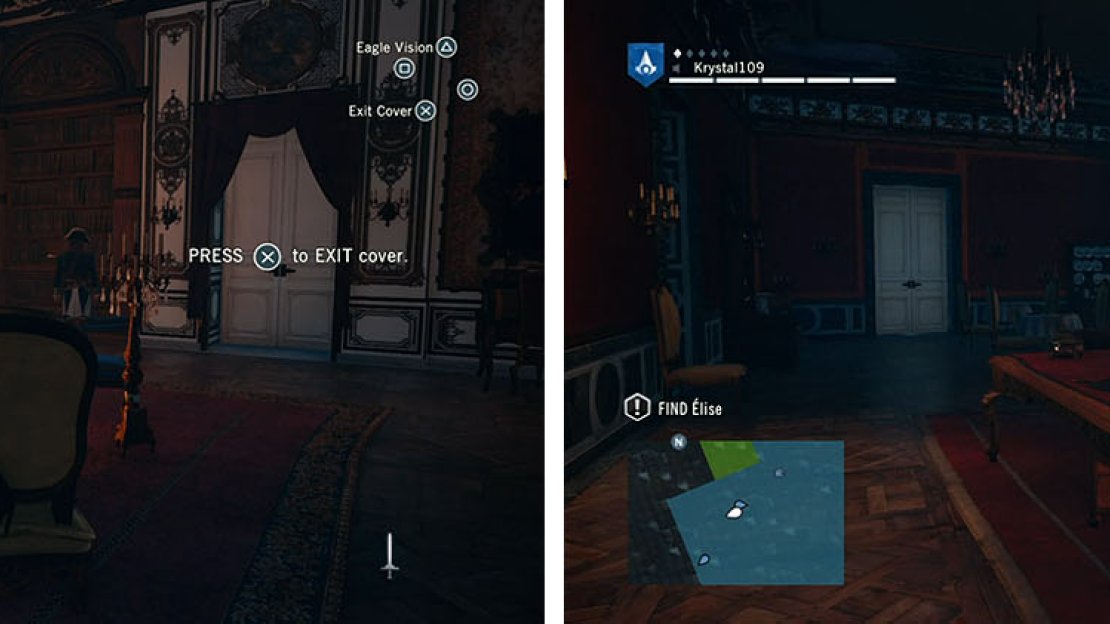 Make sure that the guards are facing away from you before passing by them.