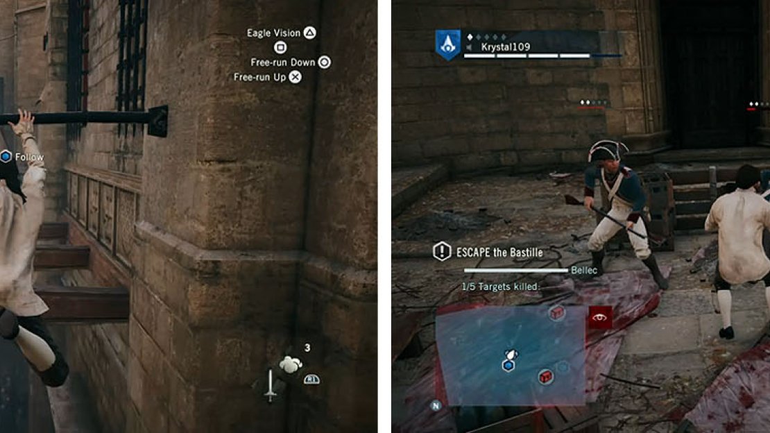Follow Bellec across the outside of the Bastille and then take out the guards you encounter.