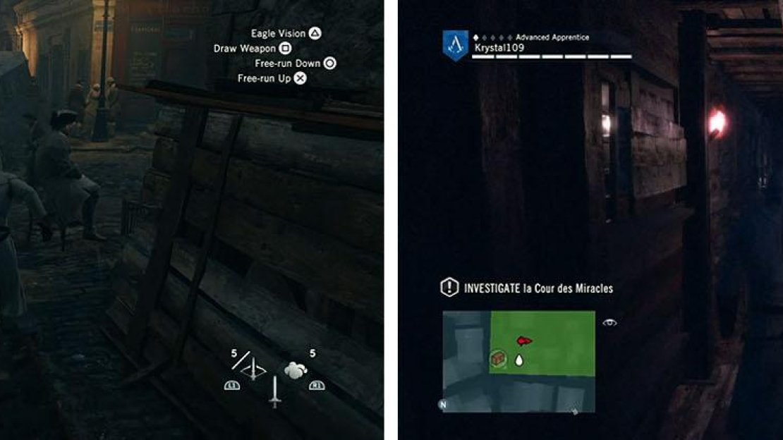 Skirt the search area to find La Touche playing doctor in the back of the area.