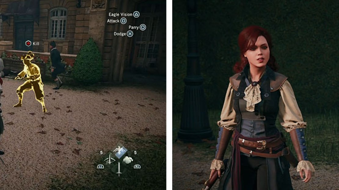 Defend Elise from the Templars for a scene where she returns the favor.