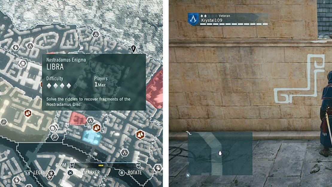 The starting position is on the landing to the northwest of the Palais des Tuileries.