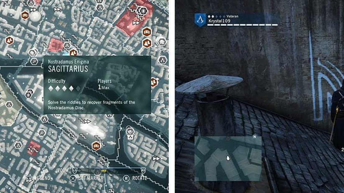 The starting position is on a roof in the northeast of the Faubourg Saint Germain district.