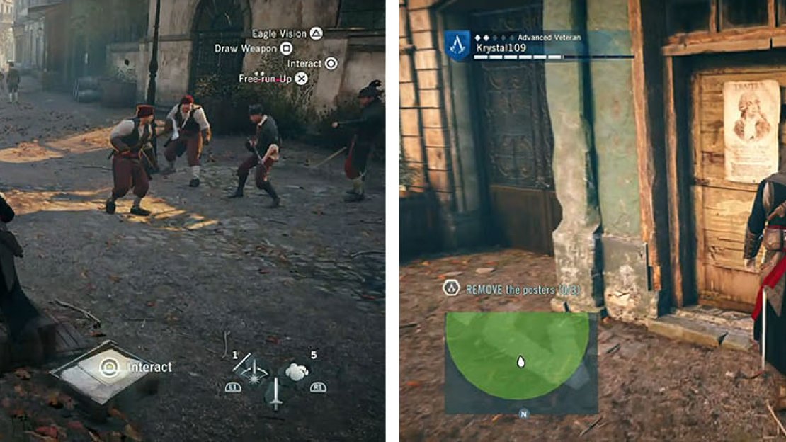 Use Phantom and Berserk Blades to cause distractions and reach the posters.