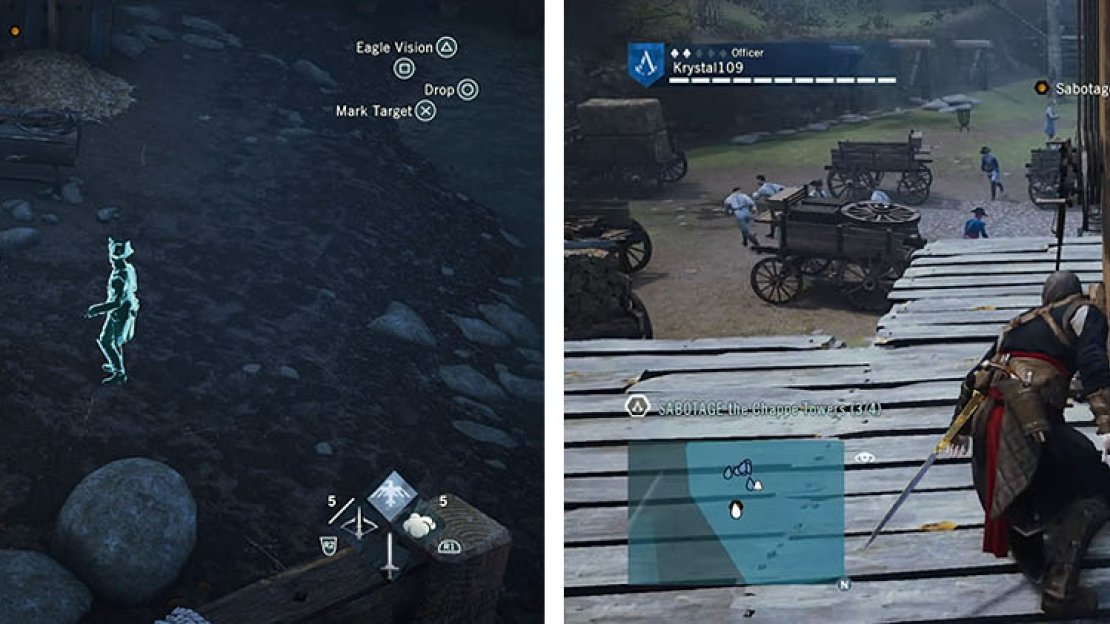 Phantom Blade the enemies on the coast, drawing over the other guards, and then Berserk Blade a guard by the alarm bell to sabotage the final tower.