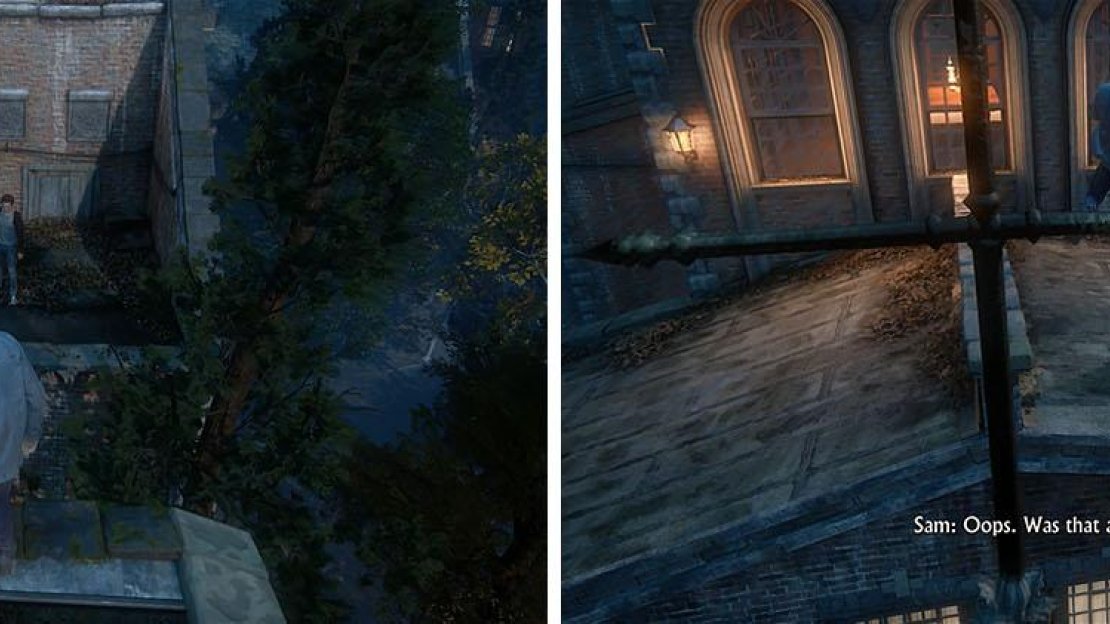 Leap across the huge gap and then continue until you swing across the cross.