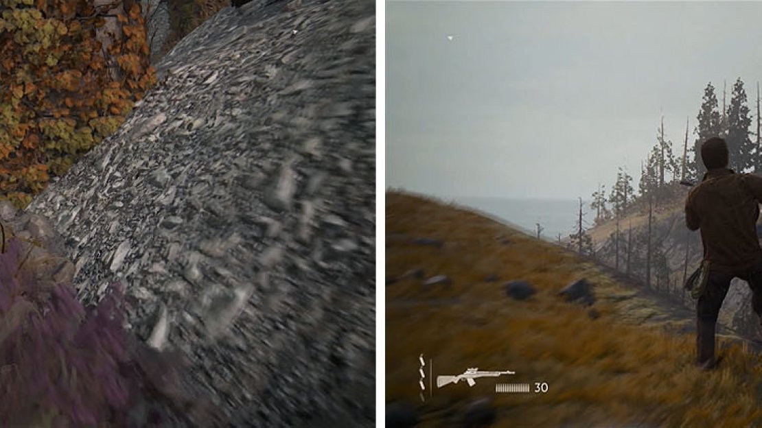 Use the grass to take out the first enemy before kicking the second off the ledge.