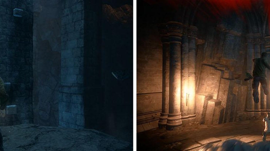 Climb the pillar and perform a vertical takedown on the enemy above.