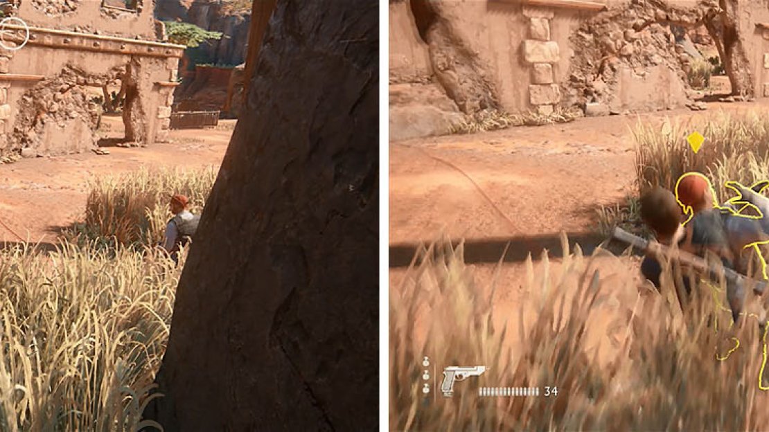 Wait for the two men to finish talking before you stealth kill the one on the right.