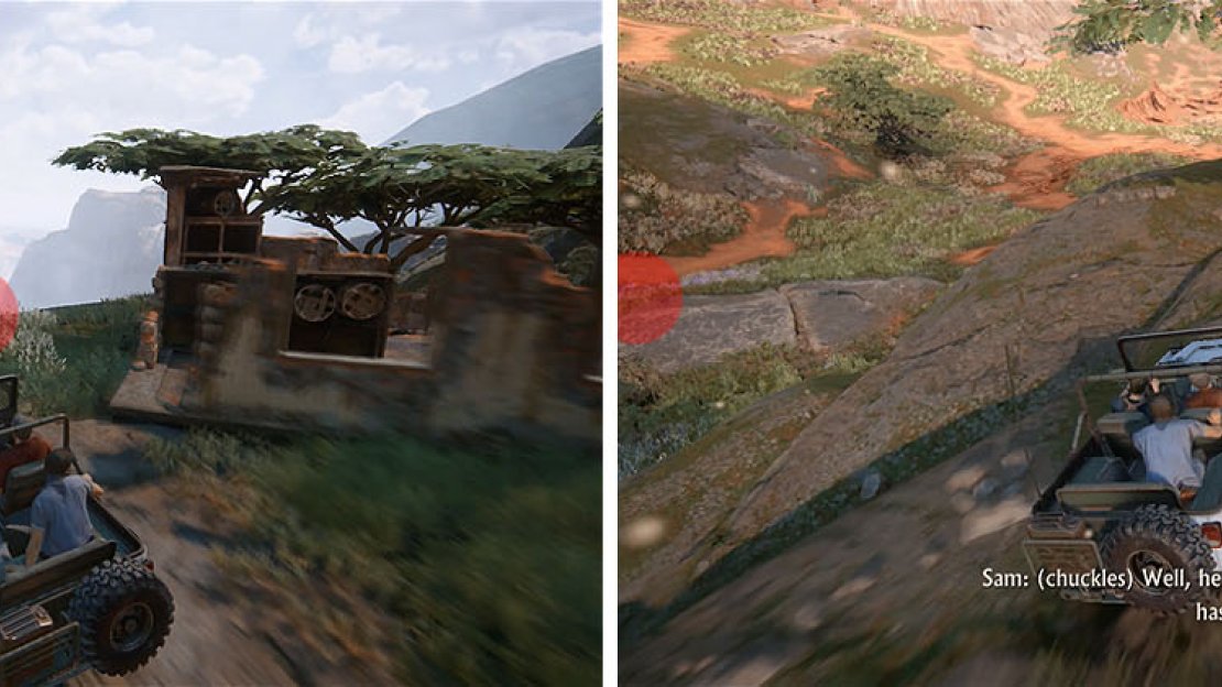 There is a cairn at the top of the hill near the ruined building (left). On the way back down head for the flat rock with another cairn that’s easy to miss (right).