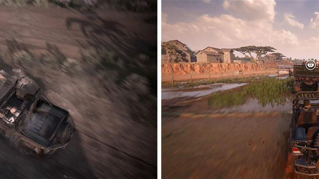 You’ll have to jump between the trucks and the 4x4s as they explode from damage.