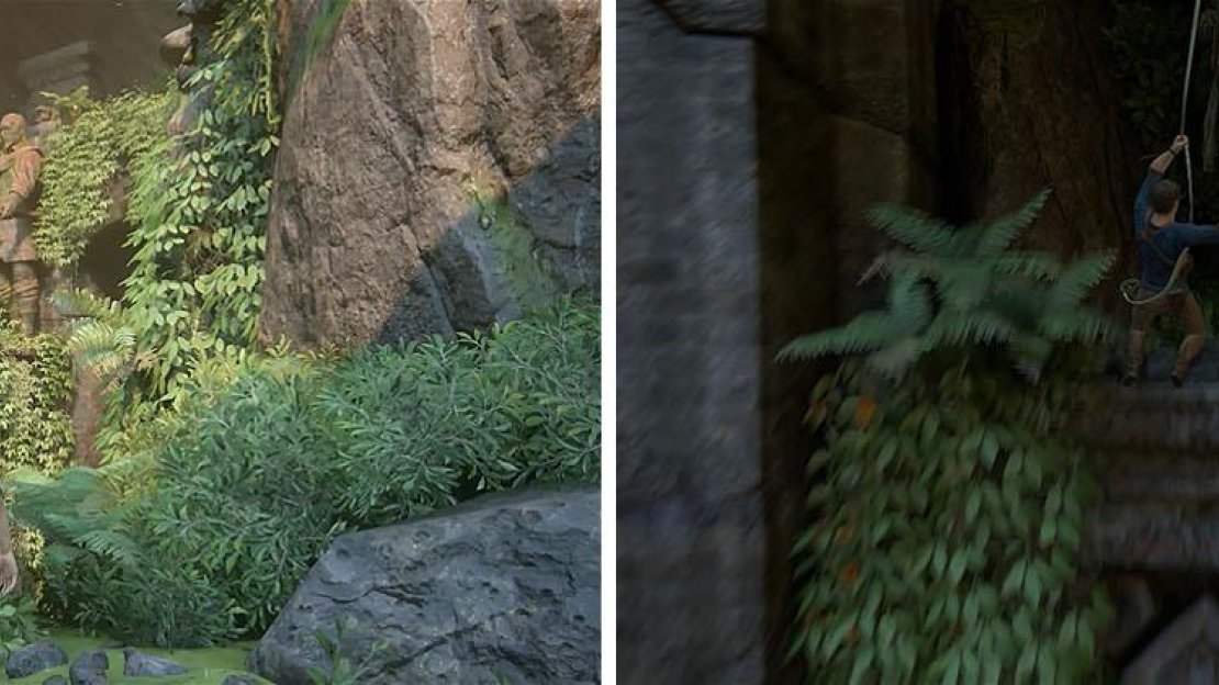 Take a moment at the top of the cistern to add a journal entry (left) and then collect the treasure at the base of the treasure (right).