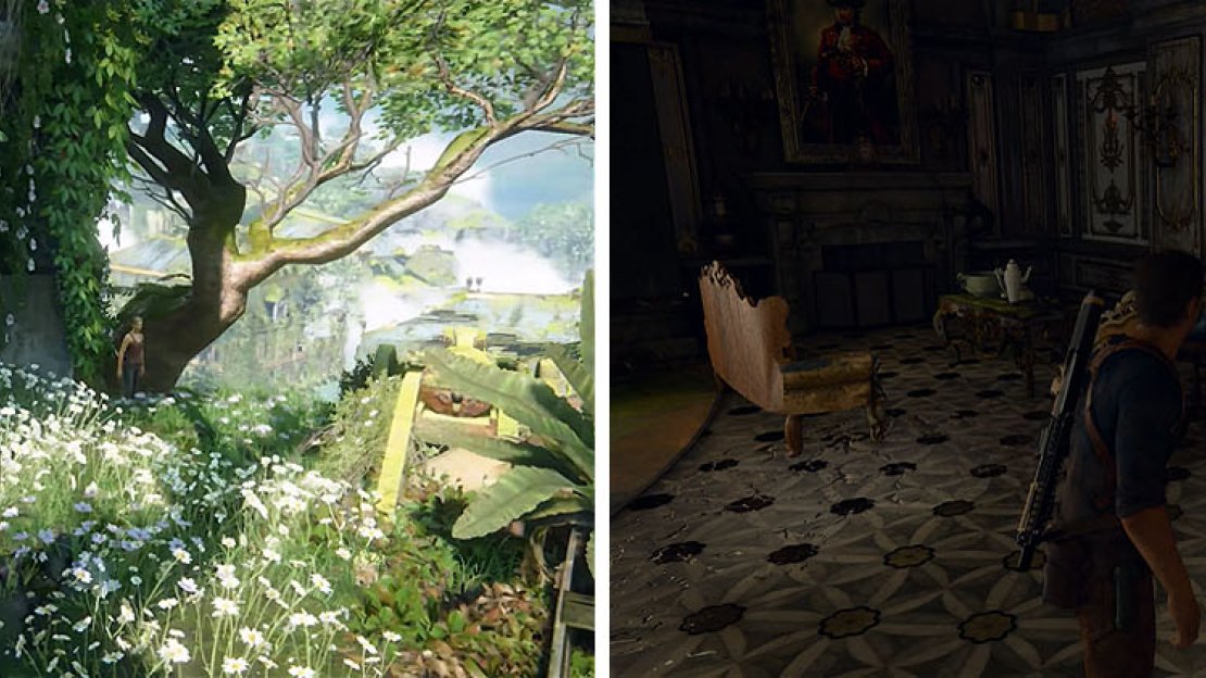 Grab the treasure outside and then speak with Elena in the grand living room.