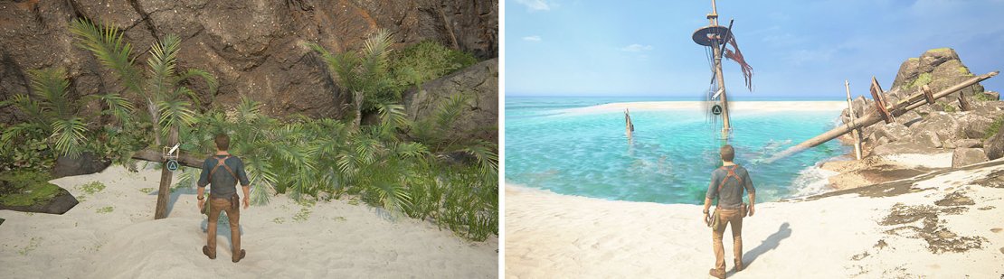 Left: Grave of Burnes&rsquo; Crew / Right: Sunken Ship