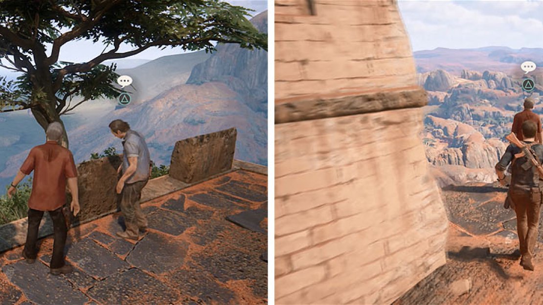 Left: Well, wouldja look at this. / Right: So, how’re you doing?