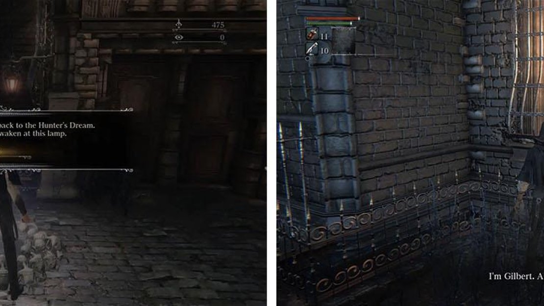 Light the Central Yharnam lamp and make sure to meet Gilbert in the nearby building.