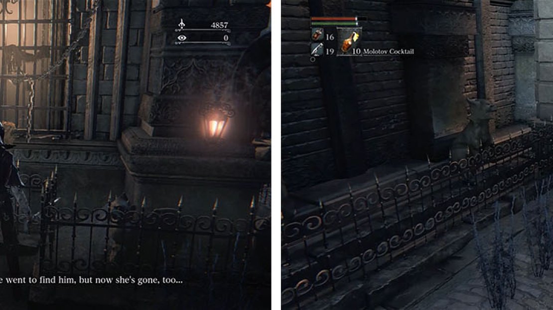 Speak with the Yharnam girl to begin her quest line and then open the shortcut nearby.