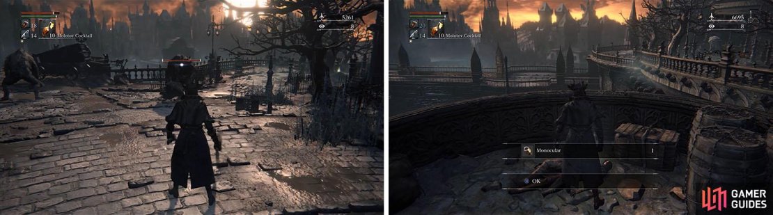 Lure the Huntsman&rsquo;s Minions apart for safety and then pick up the Monocular.